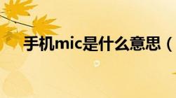 手机mic是什么意思（mic是什么意思）