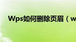 Wps如何删除页眉（wps如何删除页眉）