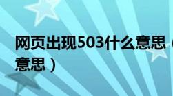 网页出现503什么意思（网页出现404是什么意思）