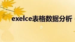 exelce表格数据分析（表格数据分析）