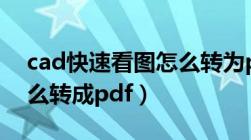 cad快速看图怎么转为pdf（cad快速看图怎么转成pdf）