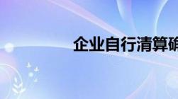 企业自行清算确定清算日