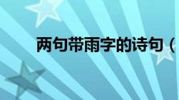 两句带雨字的诗句（带雨字的诗句）