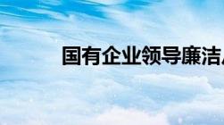 国有企业领导廉洁从业若干规定