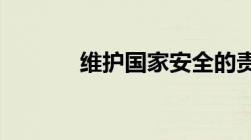 维护国家安全的责任在谁身上