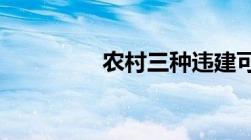 农村三种违建可不拆除呢