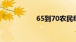 65到70农民每月补贴