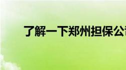 了解一下郑州担保公司出事是怎样的