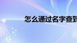 怎么通过名字查到身份证号码