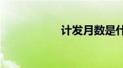 计发月数是什么意思