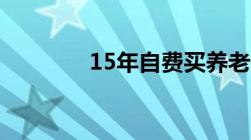 15年自费买养老保险划算吗