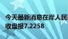 今天最新消息在岸人民币兑美元5月9日16:30收盘报7.2258