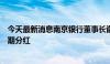 今天最新消息南京银行董事长谢宁：正研究规范有序推进中期分红