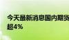 今天最新消息国内期货收盘涨跌不一 沪锡涨超4%