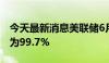 今天最新消息美联储6月维持利率不变的概率为99.7%