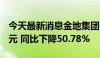 今天最新消息金地集团：5月签约金额65.1亿元 同比下降50.78%