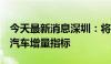 今天最新消息深圳：将投放1万个专项普通小汽车增量指标