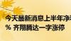 今天最新消息上半年净利同比预增536%-634% 齐翔腾达一字涨停