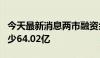 今天最新消息两市融资余额8连降 较上一日减少64.02亿