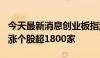 今天最新消息创业板指涨幅扩大至1% 两市上涨个股超1800家