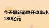 今天最新消息开盘半小时 沪深两市成交额达2180亿元