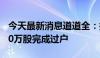 今天最新消息道道全：控股股东协议转让1730万股完成过户