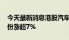 今天最新消息港股汽车股集体反弹 比亚迪股份涨超7%