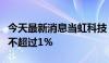 今天最新消息当虹科技：股东光线传媒拟减持不超过1%