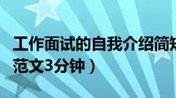 工作面试的自我介绍简短（工作面试自我介绍范文3分钟）