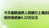 今天最新消息人民银行上海总部：5月末境外机构持有银行间市场债券4.22万亿元