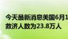 今天最新消息美国6月15日当周首次申请失业救济人数为23.8万人