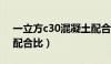 一立方c30混凝土配合比表（1方c30混凝土配合比）