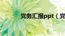 党务汇报ppt（党务ppt模板）