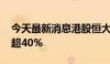 今天最新消息港股恒大汽车持续走高 盘中涨超40%