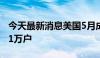 今天最新消息美国5月成屋销售总数年化为411万户