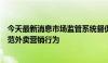 今天最新消息市场监管系统督促平台企业和外卖商家有效规范外卖营销行为