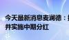 今天最新消息麦澜德：控股股东提议回购股份并实施中期分红