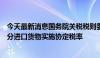 今天最新消息国务院关税税则委员：对原产于塞尔维亚的部分进口货物实施协定税率