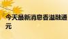 今天最新消息香溢融通：获得政府补助250万元