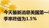 今天最新消息美国第一季度实际个人消费支出季率终值为1.5%