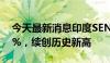 今天最新消息印度SENSEX30指数高开0.27%，续创历史新高