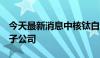 今天最新消息中核钛白：出资5亿元设立全资子公司