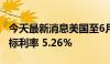 今天最新消息美国至6月27日8周国债竞拍-得标利率 5.26%