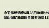 今天最新消息6月28日晚间公告集锦：紫金矿业巨龙铜矿和铜山铜矿新增铜金属资源量1837.7万吨