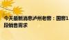 今天最新消息泸州老窖：国窖1573产能能充分满足公司现阶段销售需求