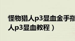 怪物猎人p3显血金手指悟饭游戏厅（怪物猎人p3显血教程）