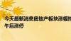 今天最新消息房地产板块涨幅持续扩大 中洲控股、城建发展午后涨停