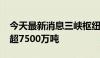 今天最新消息三峡枢纽2024年上半年通过量超7500万吨