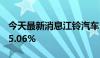 今天最新消息江铃汽车：6月总销量同比增长5.06%