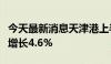 今天最新消息天津港上半年集装箱吞吐量同比增长4.6%